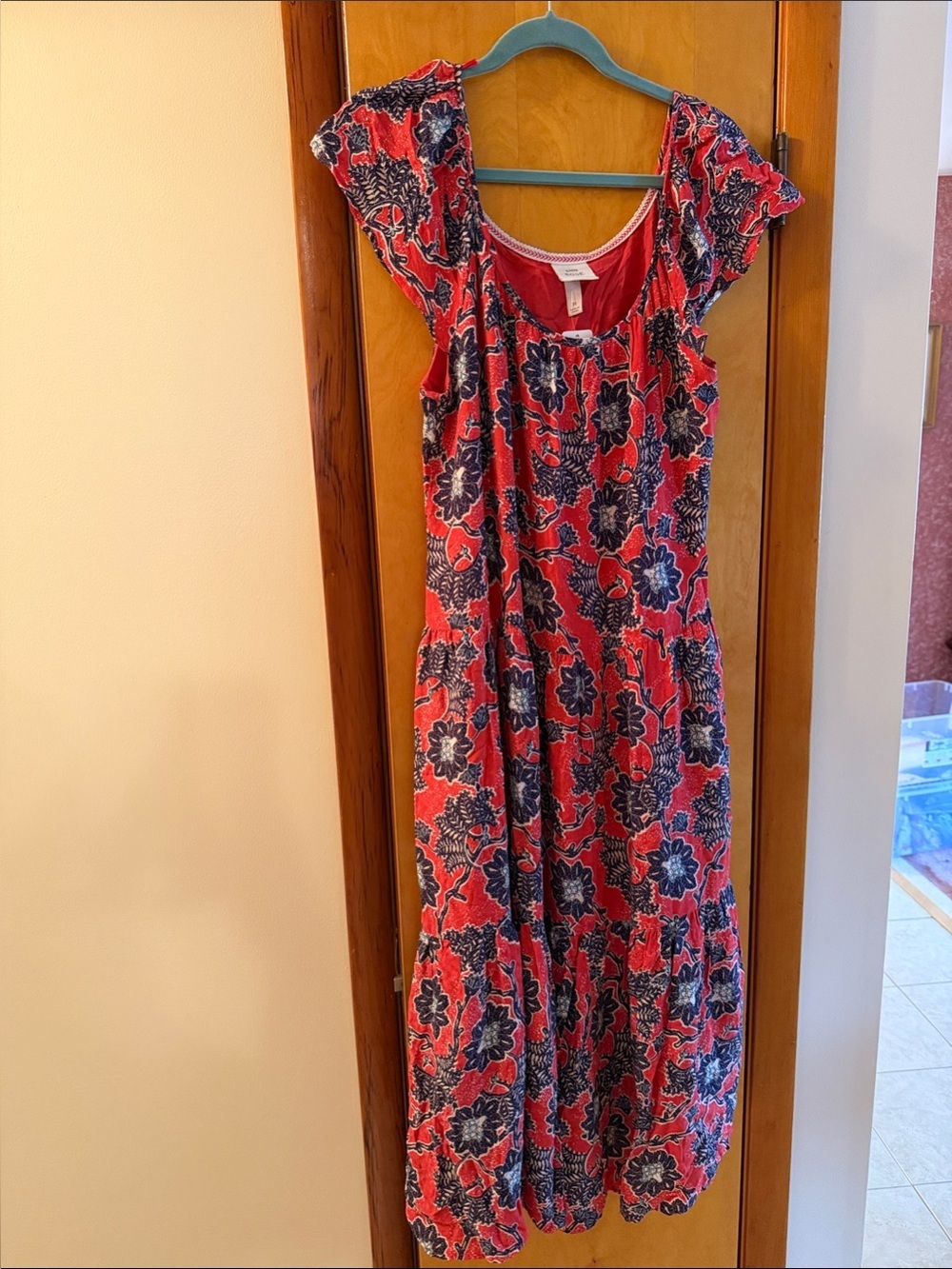 Knox Rose Red and Navy Paisley Maxi Dress